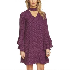 CeCe Mayfair Tiered Bell Sleeve Shift Mini Dress